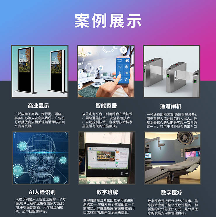 应用场景：商用显示，智能家居，闸机，人脸识别，数字班牌，数字医疗.jpg