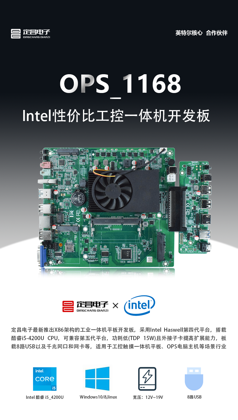 OPS_1168-Intel酷睿四代,五代OPS工控板-用于OPS主机开发 - 广州定昌电子